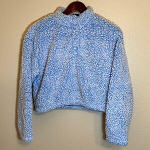 𝅺PACSun Blue Crop Fleece Sweatshirt